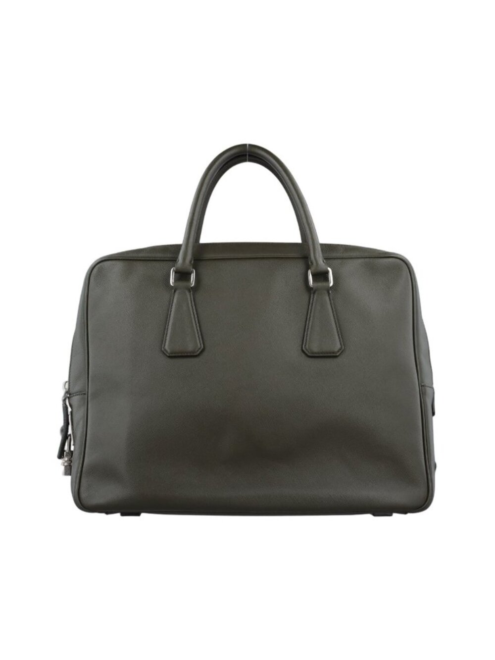 Prada Business Briefcase Green Saffiano Leather 31 - Picture 1 of 15